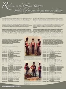 The Redcoats in the Square panel lists the military regiments that were posted in Fredericton between 1784 and 1869.