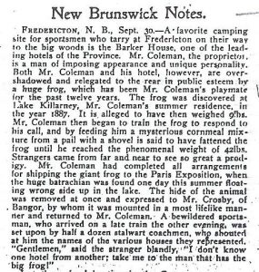 Forest and Stream October 7 1899 Page 289 New Brunswick Notes