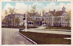 The Victoria Public Hospital and Fraser Memorial, Fredericton, NB. From the York Sunbury Historical Society Walter Calkin Smith Collection