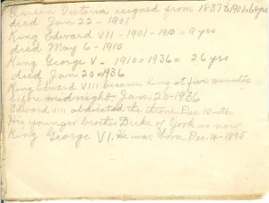 Jennie Pike’s Date Diary (1932-1940) - Page 4 (pages 2 & 3 are blank)