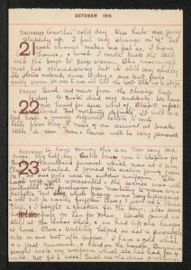 A page from Ruth Loggie's diary